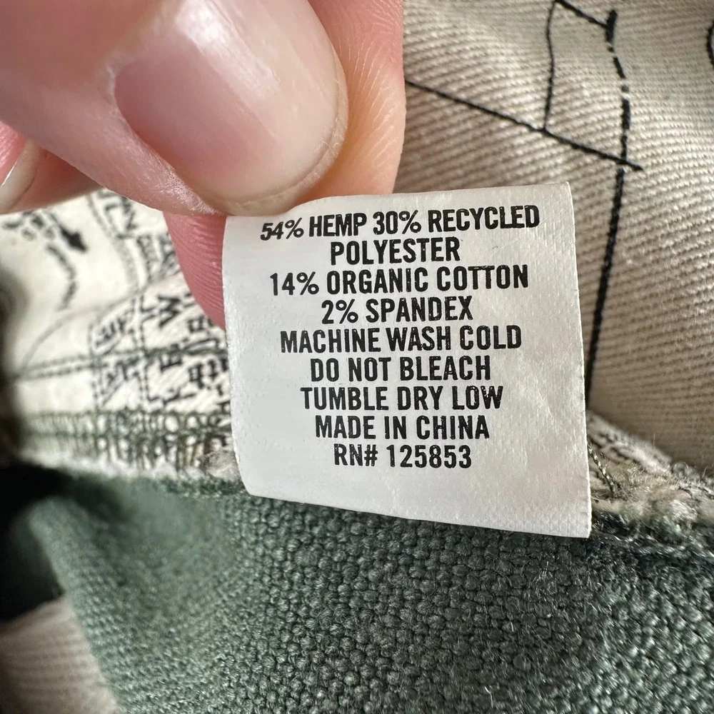 Taylor Stitch The Camp Pants Boss Duck Mens 38 Green Workwear Hemp Blend